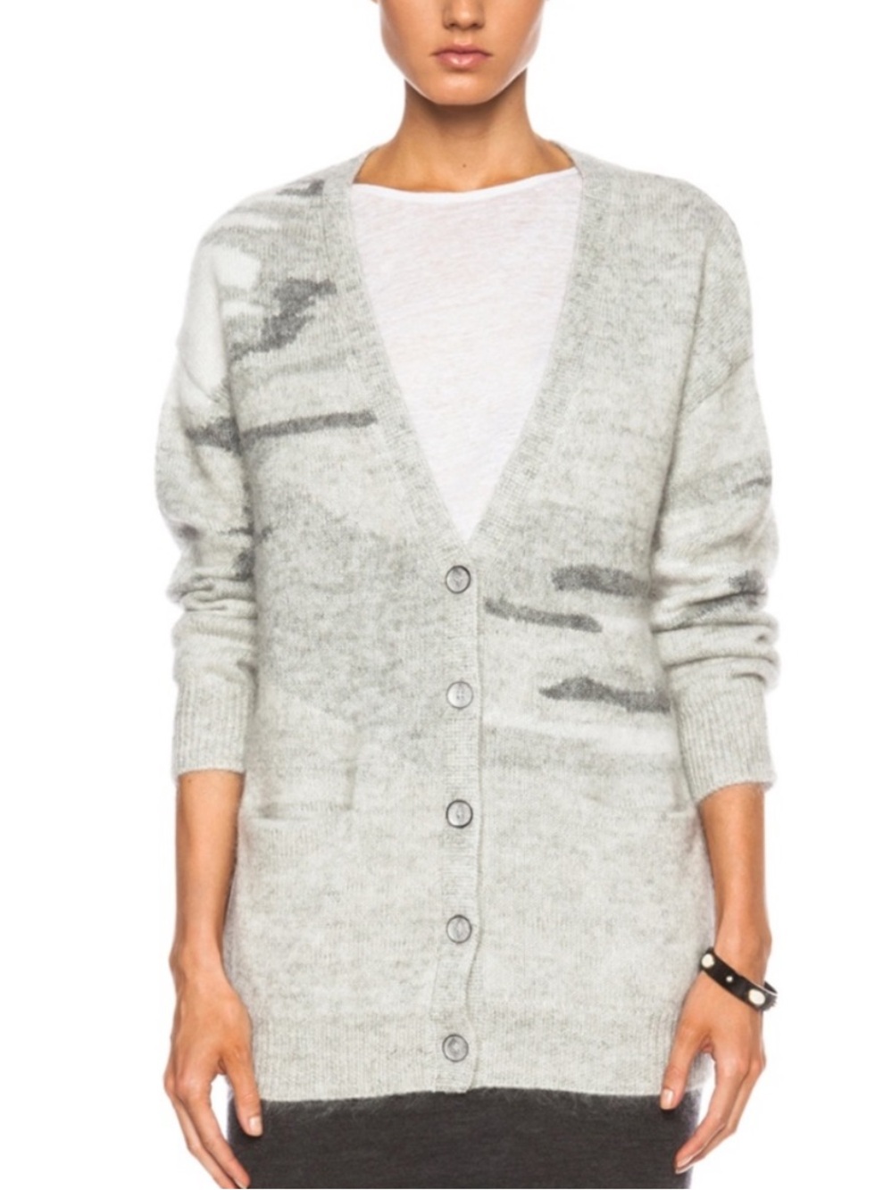 Derek Lam Wool Blend Grey Cardigan